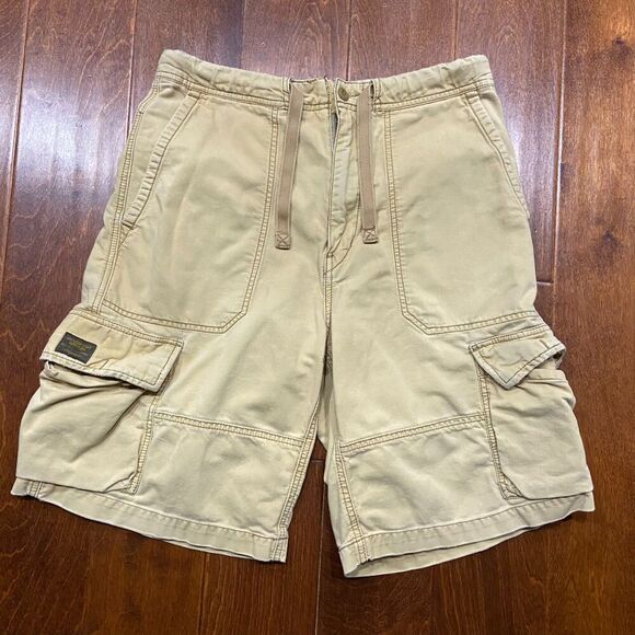 American Eagle Outfitters Y2K Cargo Utility Tan Brown Vintage Shorts Men's 30 - Picture 2 of 7
